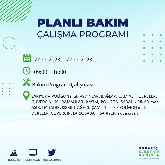 İstanbul'un bu ilçelerinde yaşayanlar dikkat: Saatlerce sürecek elektrik kesintisi için hazır olun 28